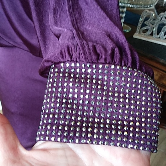 Purple Embellished Cocktail Mini Dress By B Darlin. Size XS 1/2 - Picture 10 of 17